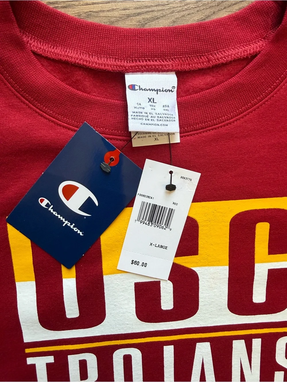 Champion Red USC Trojans Crewneck Sweatshirt NWT